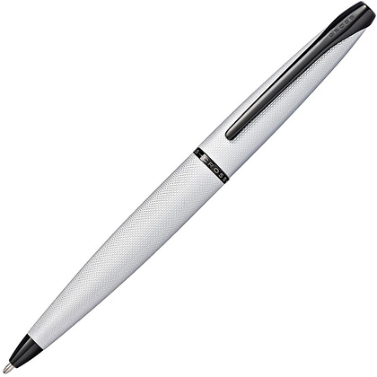 Ручка шариковая автоматическая "Cross Atx Brushed Chrome", 0.7 мм, серебристый, черный, стерж. черный