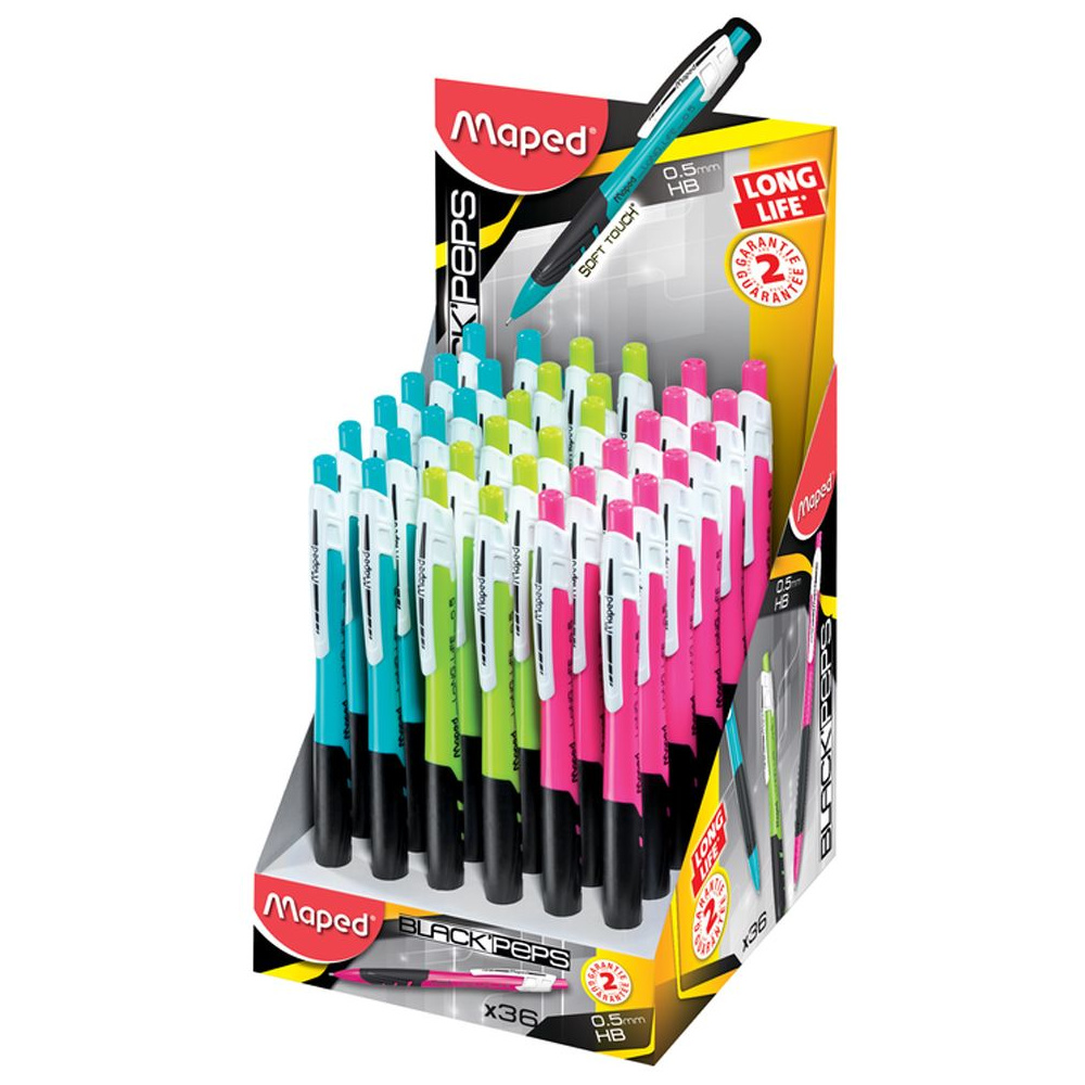 Карандаш автоматический Maped "Black Peps Long Life", 0.5 мм, с ластиком - 4