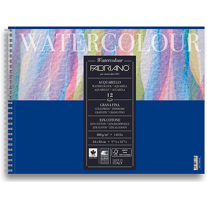 Блок бумаги для акварели "Watercolour Studio", 24x32 см, 300 г/м2, 12 листов