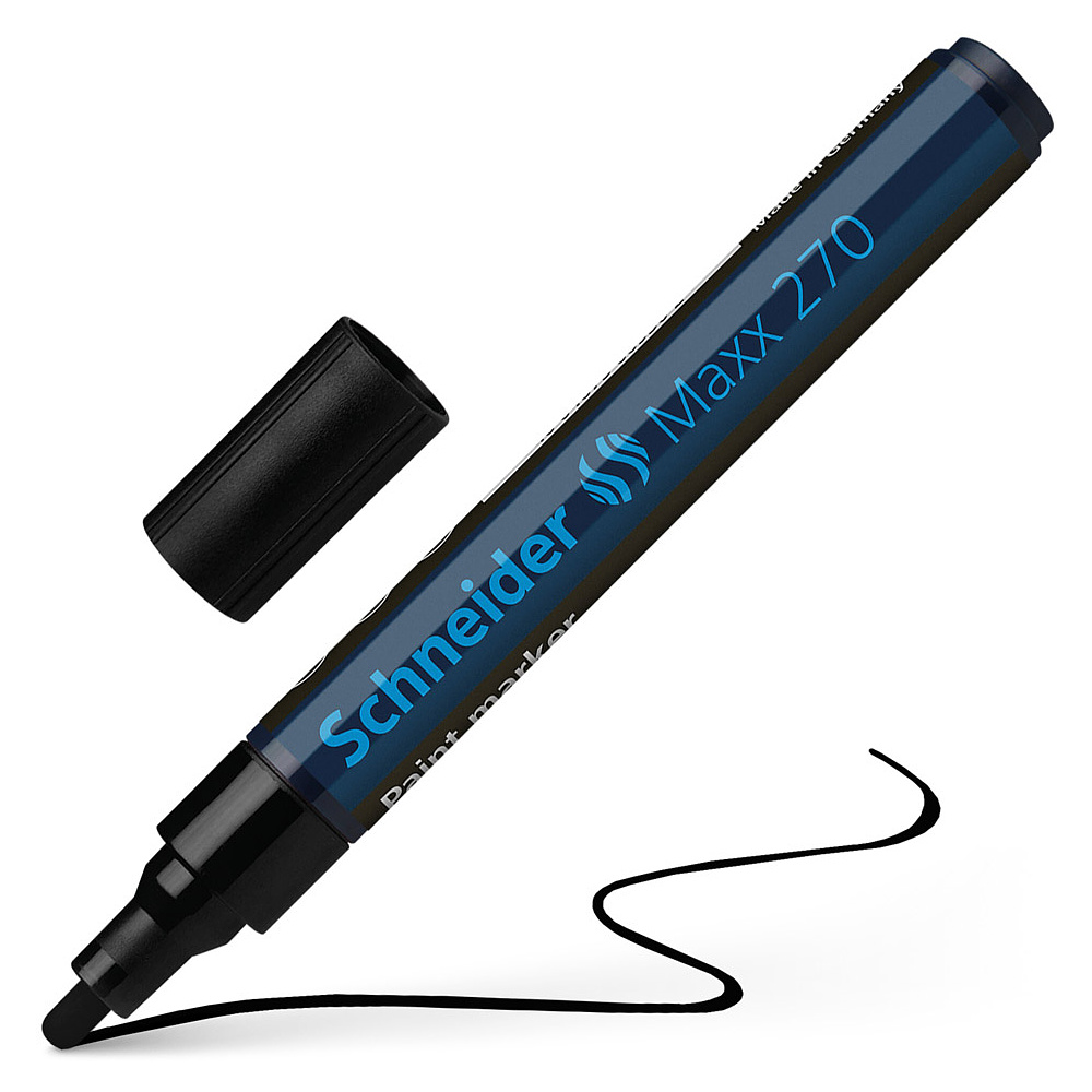 Маркер перманентный на нитрокраске "Schneider Maxx 270", черный - 2
