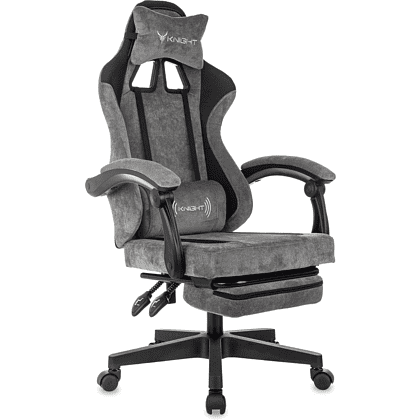 Кресло игровое Бюрократ Knight "Custom/F GR", ткань, пластик, серый, черный