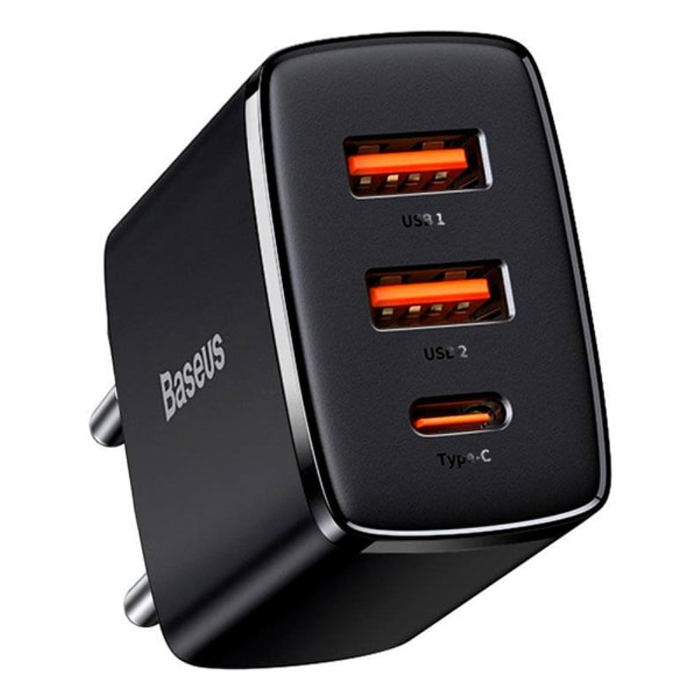 Сетевое зарядное устройство Baseus "CCXJ-E01 (CCCP30UE)" Compact Quick Charger 2U+C 30W, черный