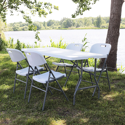 Стол складной 1520х760х740 мм, пластик, белый - 5