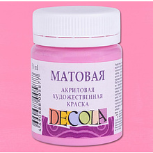 Краска акриловая матовая "Декола", 322 розовая, 50 мл., банка