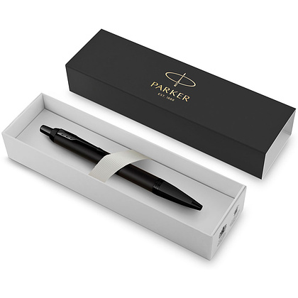 Ручка шариковая автоматическая Parker "IM Achromatic K317", 1.0 мм, черный, стерж. синий - 5