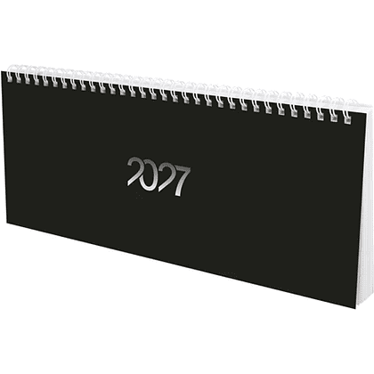 Планинг датированный "Black style" на 2027 год, 285х112 мм, 128 страниц, линейка, черный - 2