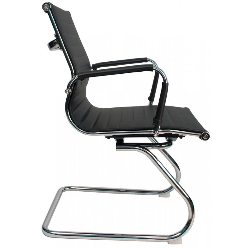 Кресло для посетителей EVERPROF "Leo CF", экокожа, металл, черный 