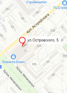 map Могилев, ул. Островского, 5, ТЦ Планета Грин, 2 этаж