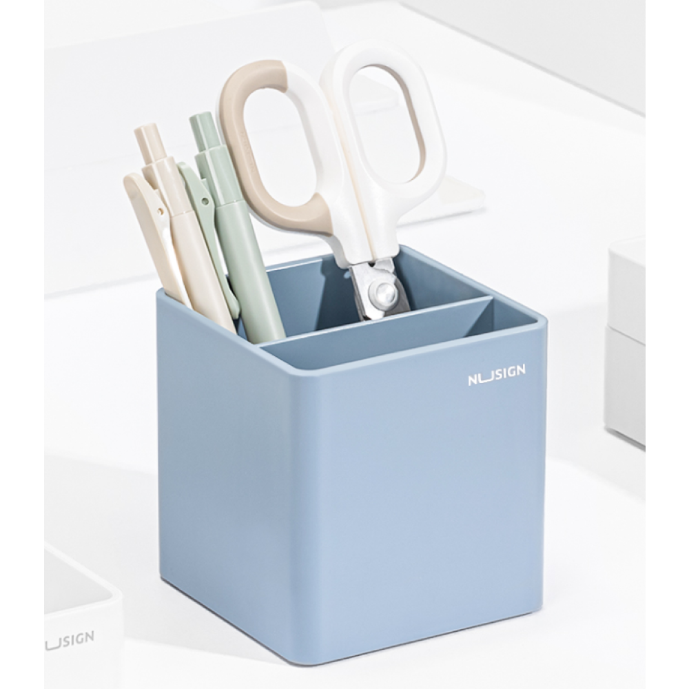 Подставка для ручек "Nusign", пластик, 2 деления, лазурный