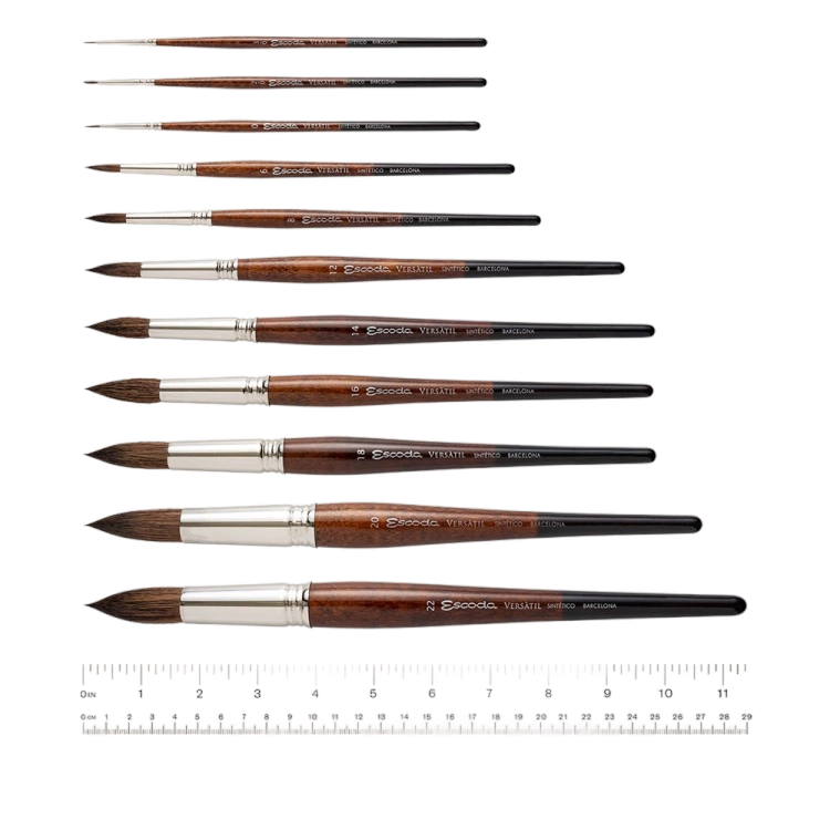 Кисть "Escoda Versatil Brush S/H 1540", синтетика, круглая, №2/0 - 3