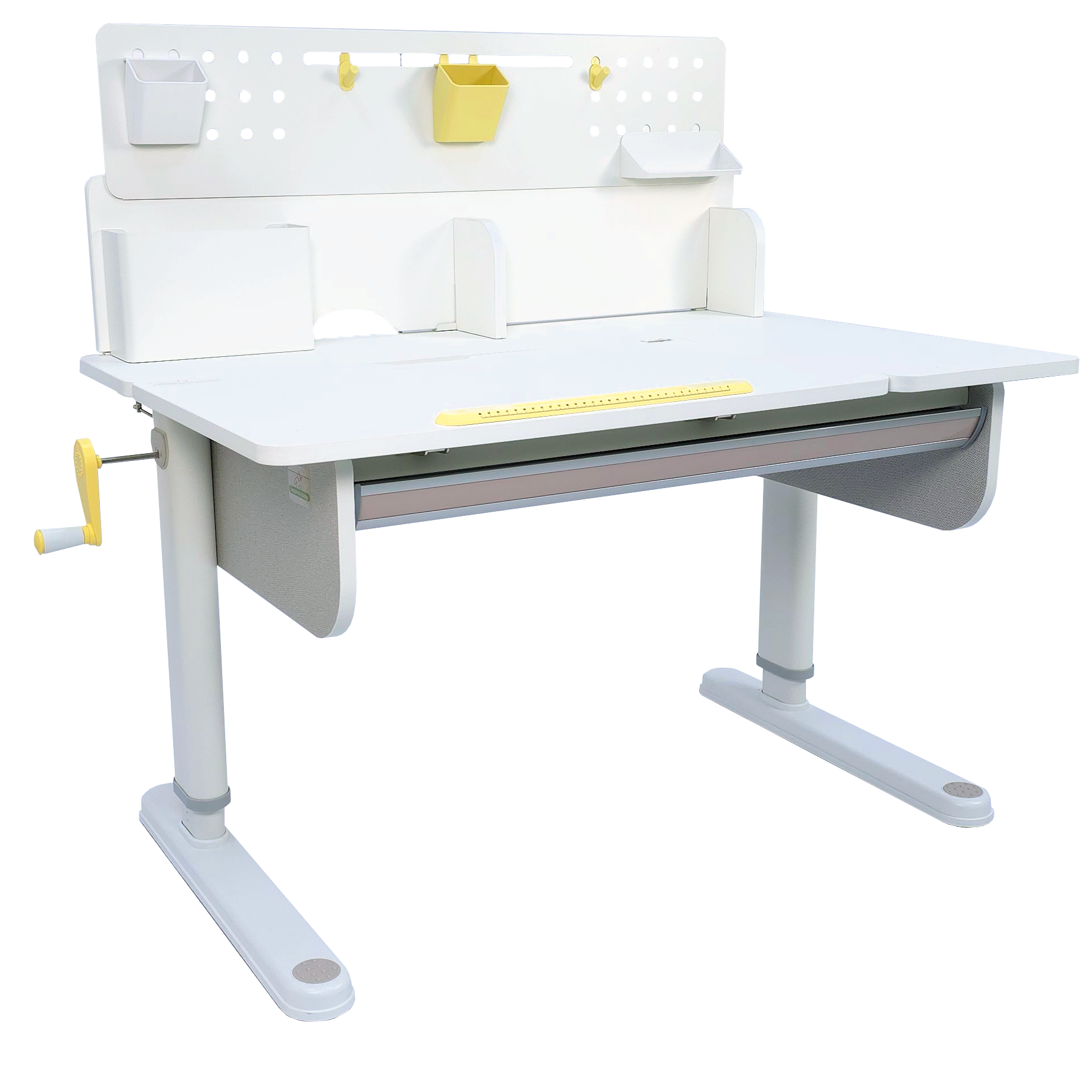 Комплект Ergosmart ученический Caravel S: стол регулируемый Caravel S, полка с подставкой для книг Wooden space S