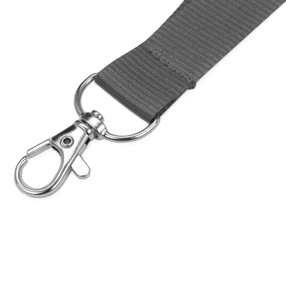 Тесьма с карабином для бэйджа "8391", 900x20 мм, серый