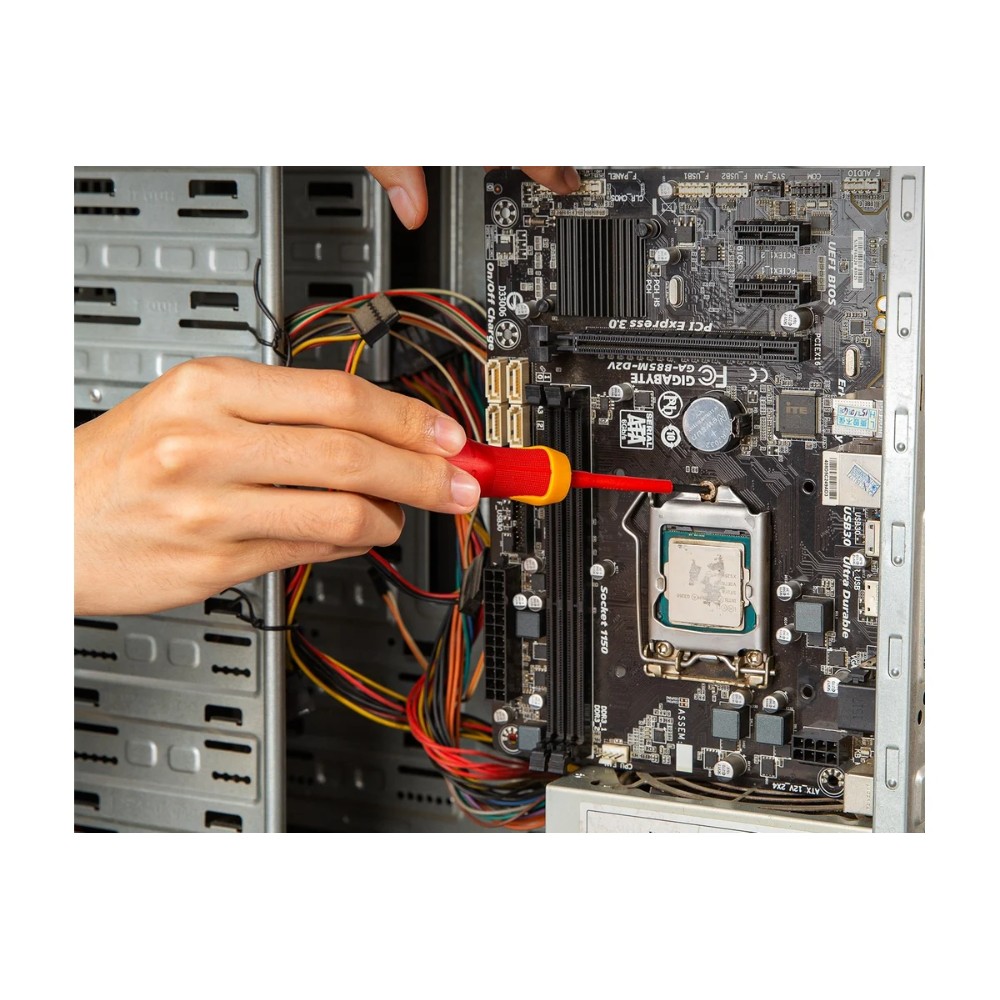 Отвертка диэлектрическая Deli YS EDL513060, PH2х60 мм, желтый, красный - 3