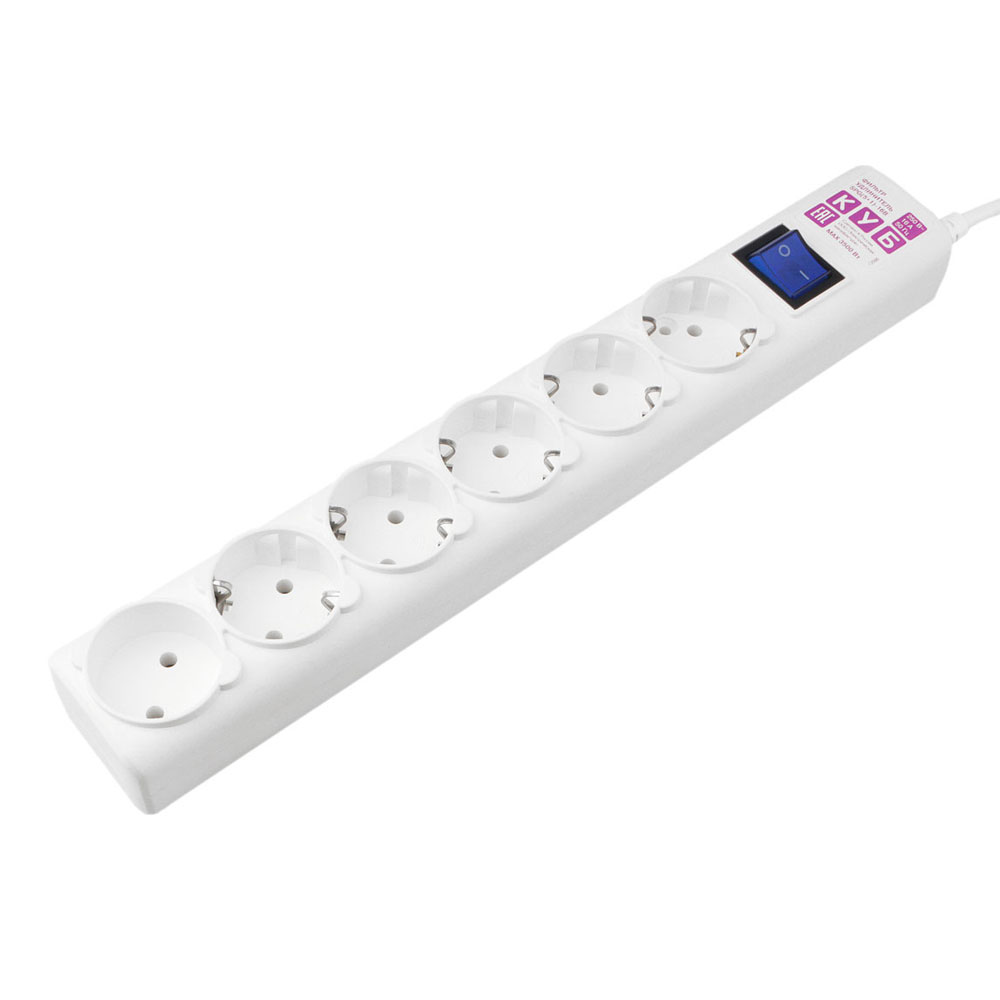 Сетевой фильтр Power Cube "SPG(5+1)-16B-3М", белый