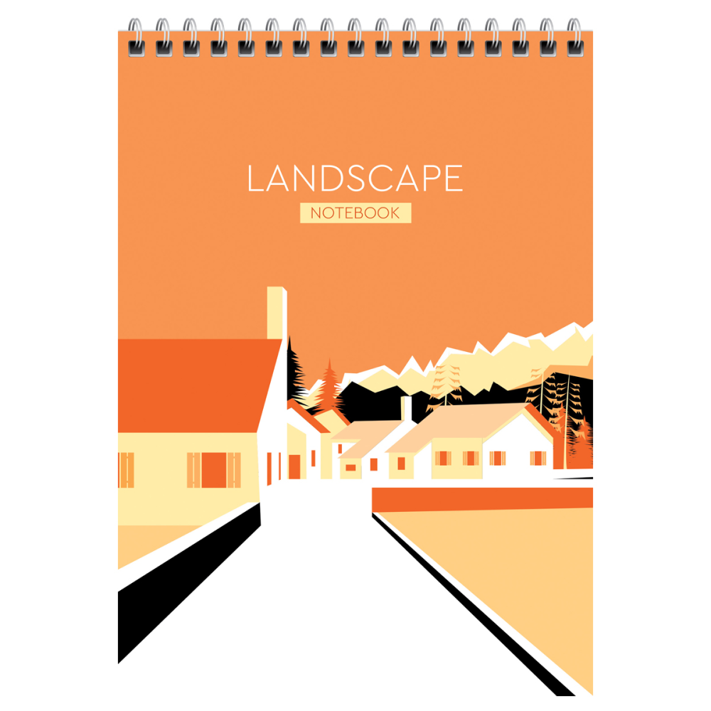 Блокнот "Landscape", А5, 80 листов, клетка, ассорти 
