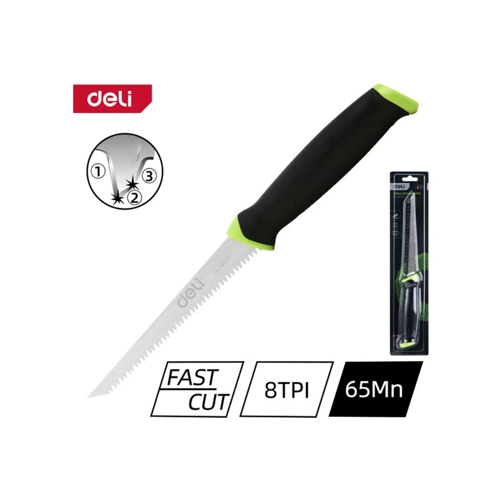 Пила-нож садовая Deli GS EDL580651, 170 мм, 8TPI, черный, зеленый - 16