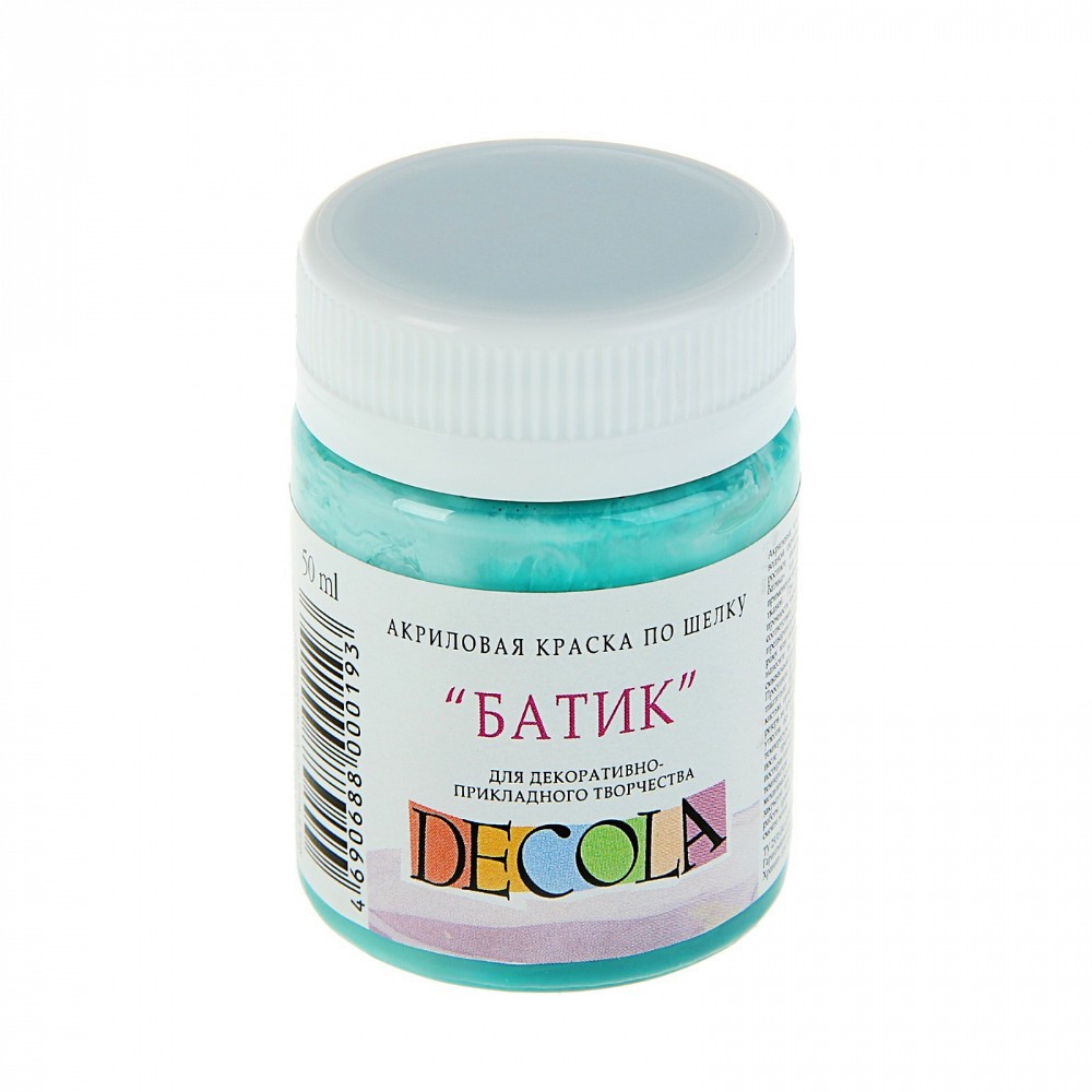 Краска акриловая по шелку перламутровая "Декола", 720 изумрудная, 50 мл., банка