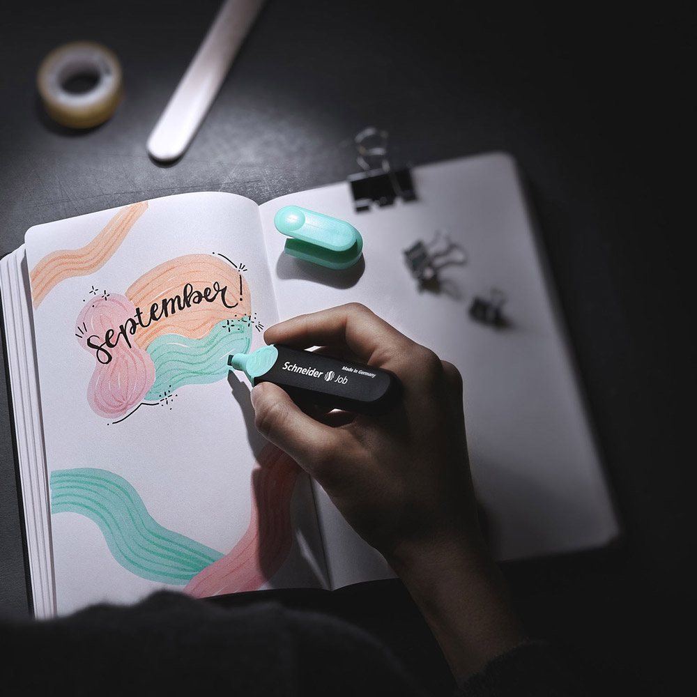 Маркер текстовый "Schneider Job", розовый пастельный - 7