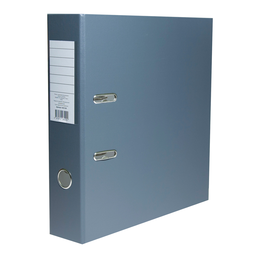 Папка-регистратор "OfficeStyle", А4, 50 мм, ПВХ Эко, серый