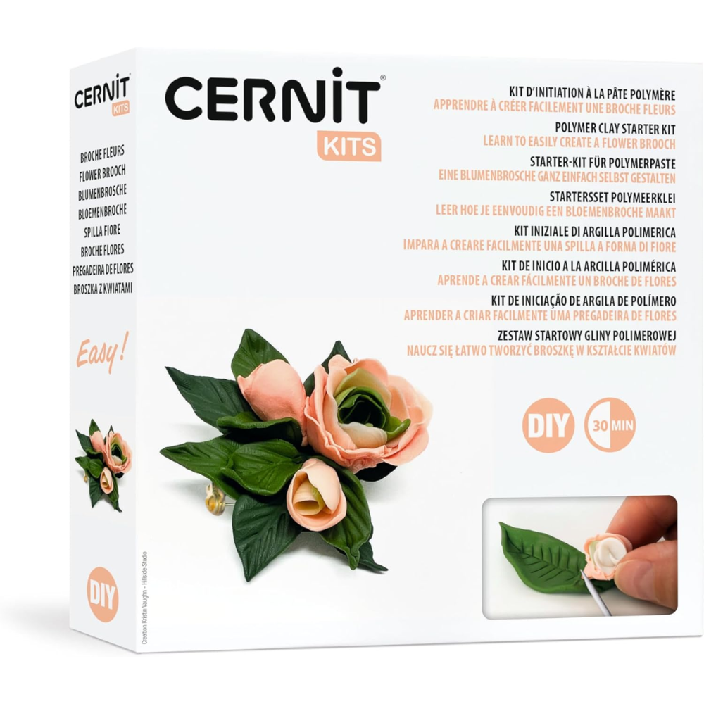 Полимерная глина "Cernit. Starter kit, flower brooch"