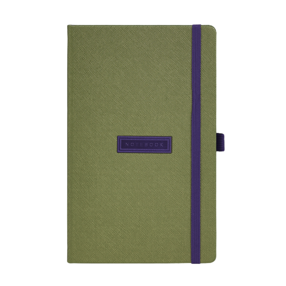 Блокнот "Shell lime", А5, 96 листов, зеленый, срез фиолетовый