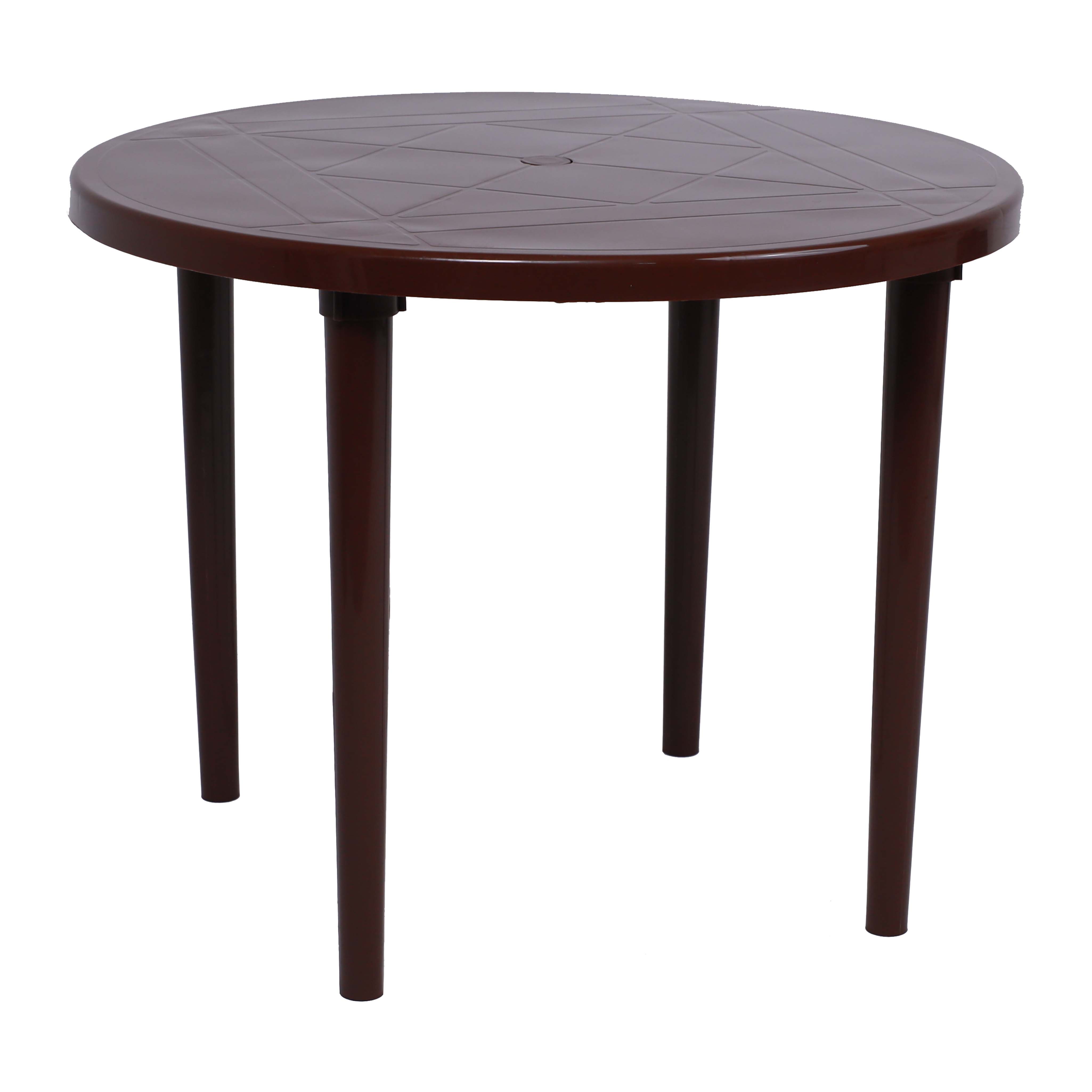 Стол круглый, 900х900х710 мм, пластик, шоколадный - 3
