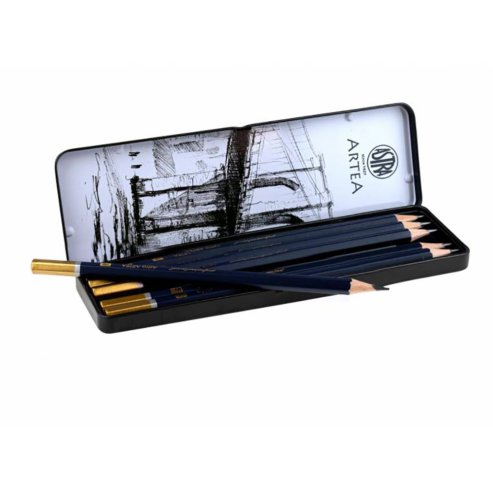 Карандаш чернографитный "Artea", 3B-2H, 6 шт.