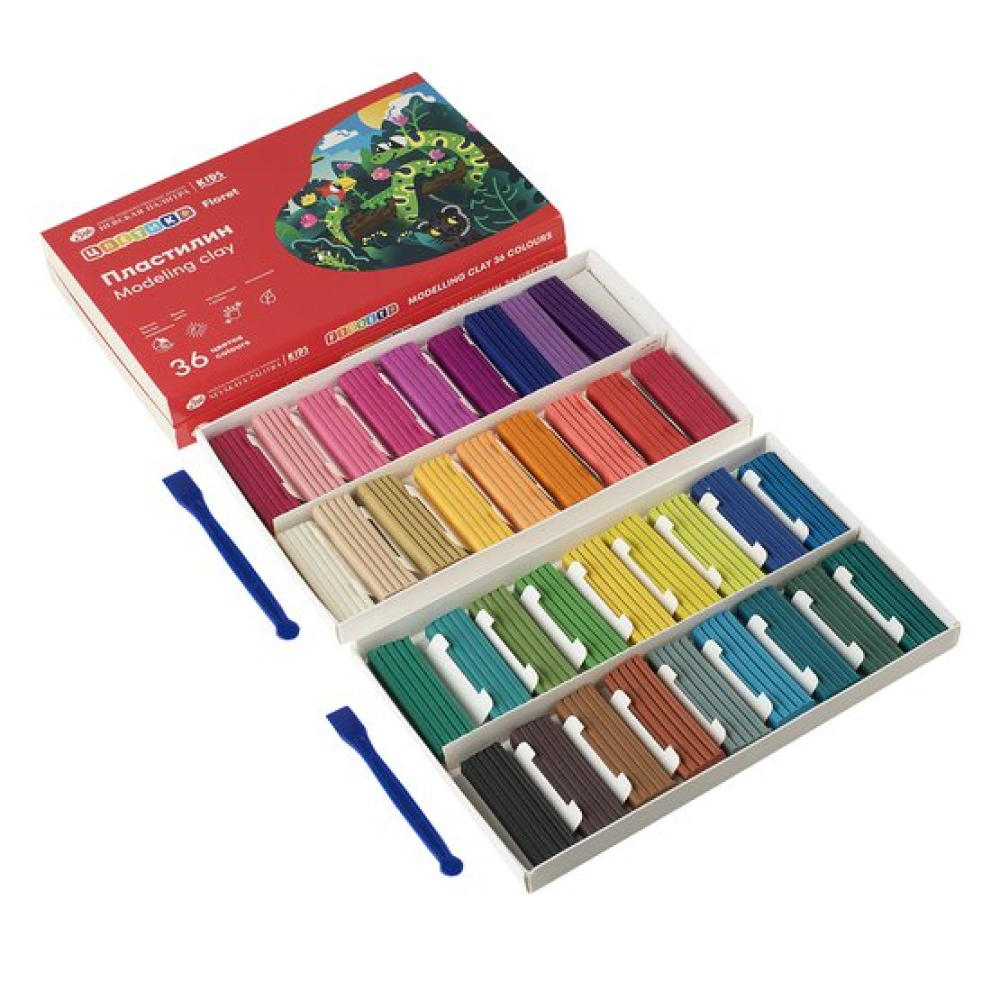 Пластилин "Цветик", 36 цветов