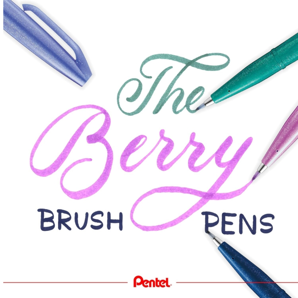 Маркер-кисть "Brush Sign pen. Berry", 4 шт