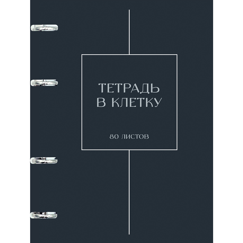 Тетрадь "Туманность", А5, 80 листов, клетка, на кольцах, серый - 3
