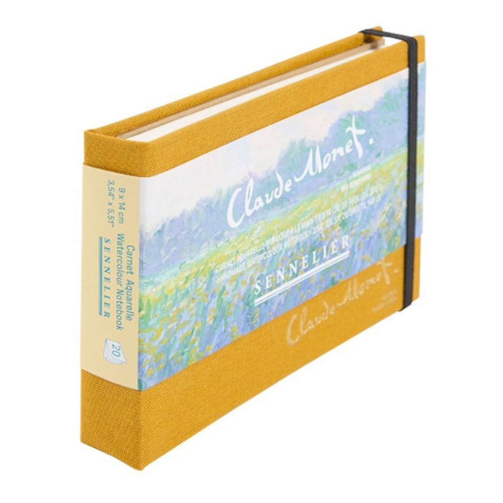 Скетчбук для акварели "Claude Monet - Field of Yellow Irises", 9х14 см, 300 г/м2, 20 листов, шафраново-желтый