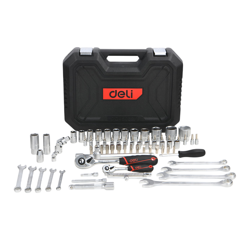 Набор инструмента 1/4", 1/2" Deli RS EDQ45082, 82 шт