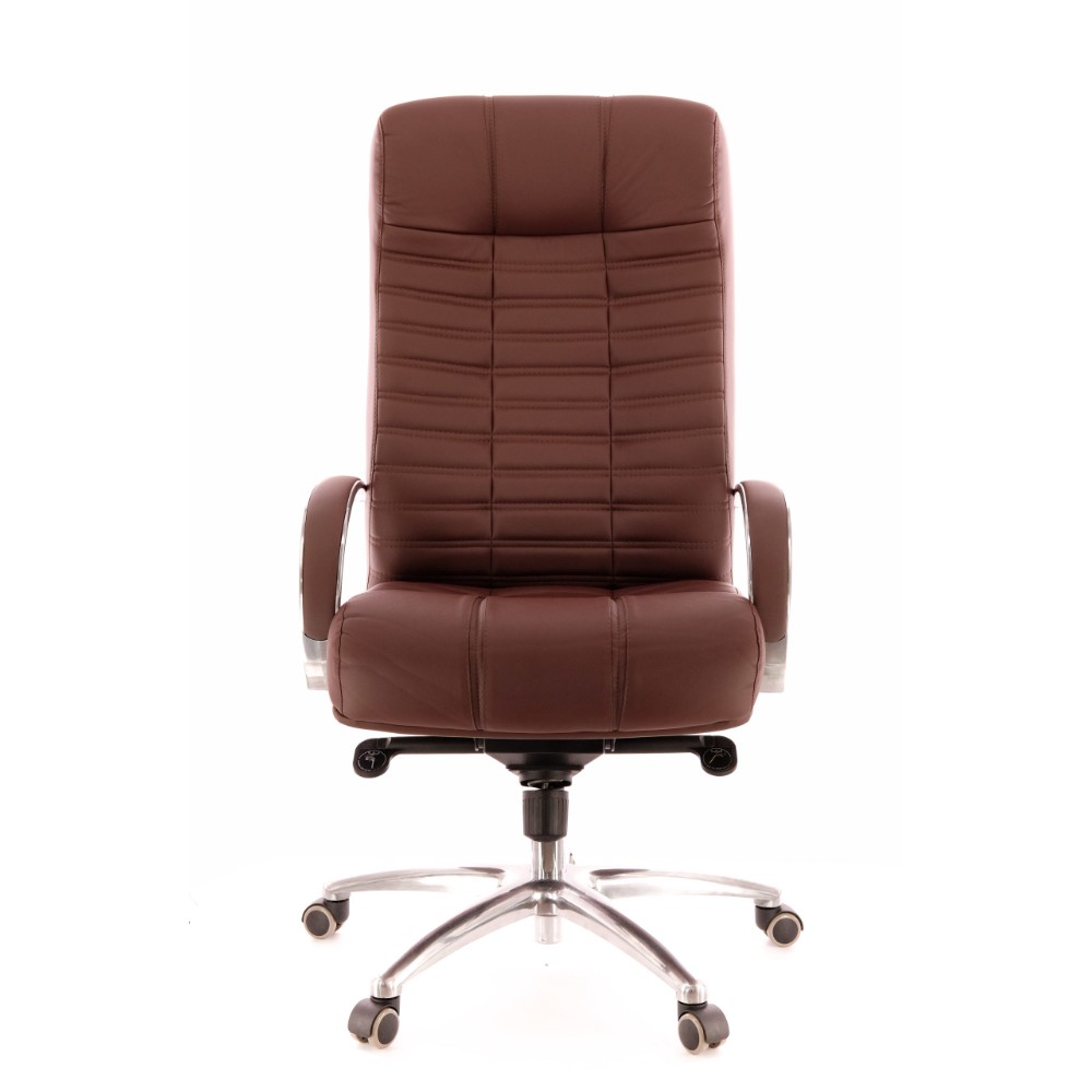 Кресло для руководителя Everprof "Atlant AL", натуральная кожа, металл, коричневый