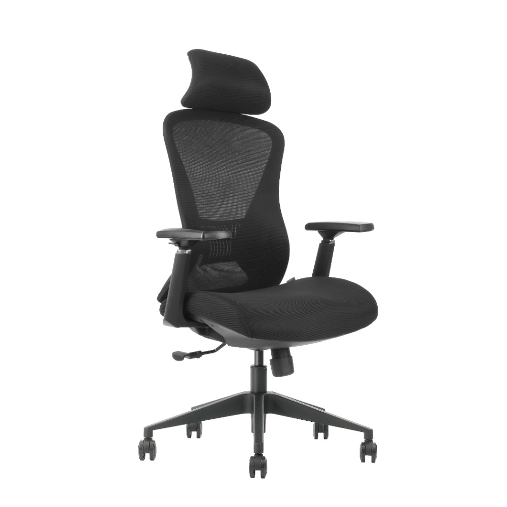 Кресло для руководителя EVOLUTION "OFFICE COMFORT", ткань, сетка, пластик, черный