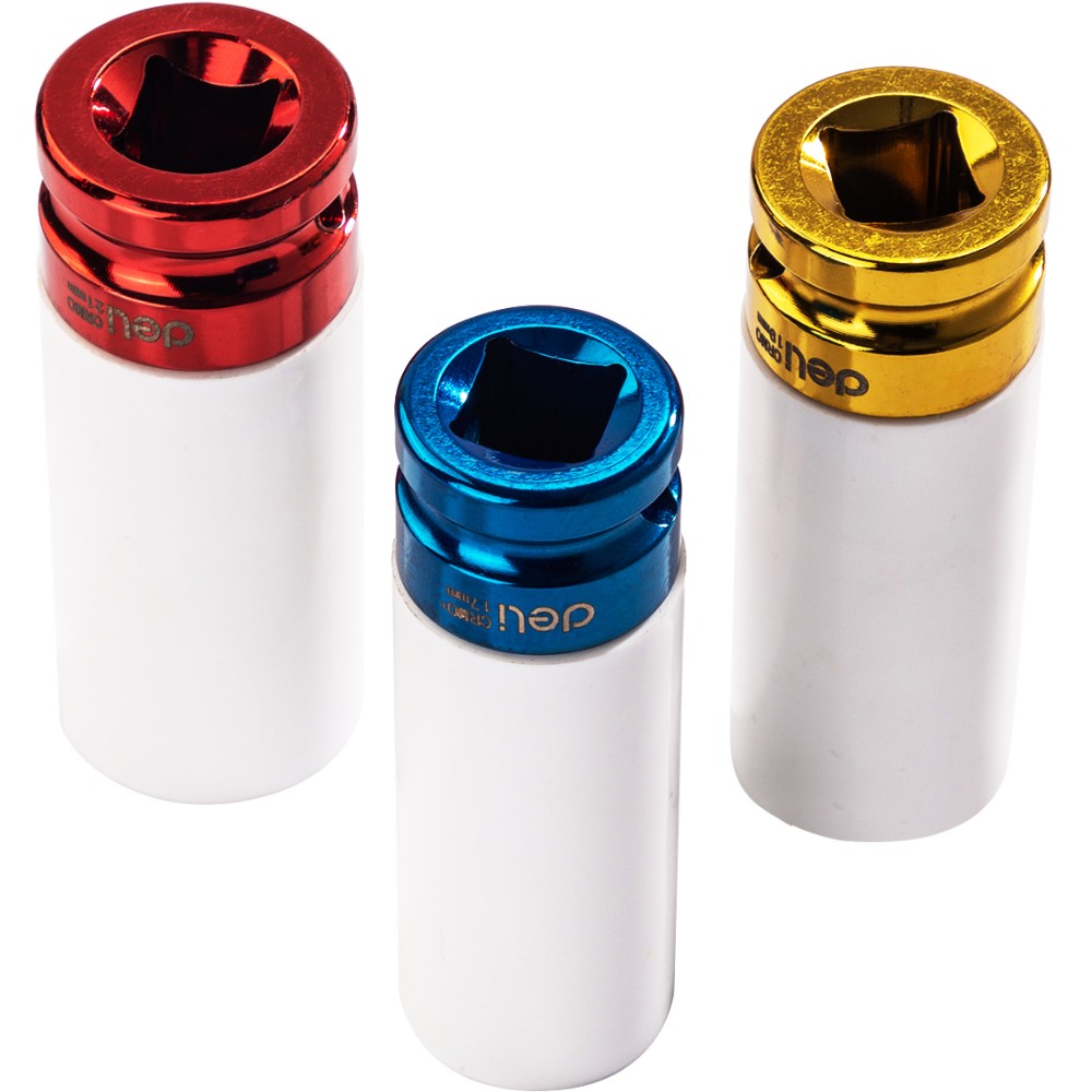 Набор головок торцевых ударных Deli YS EDL2003Q, 17/19/21 мм, 1/2", 3шт, кейс, ассорти - 3