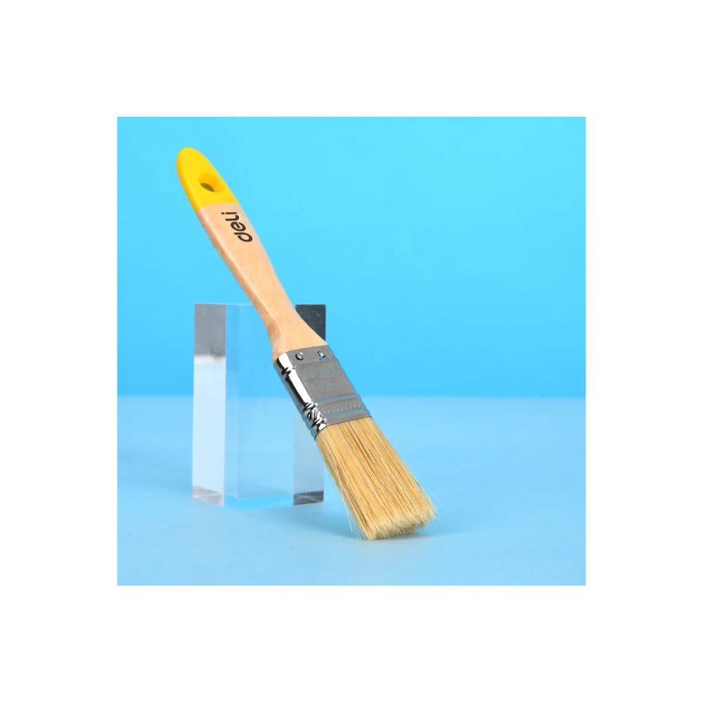 Кисть малярная плоская Deli YS EDL509121, 1"-25 мм, деревянная рукоятка, искусственная щетина