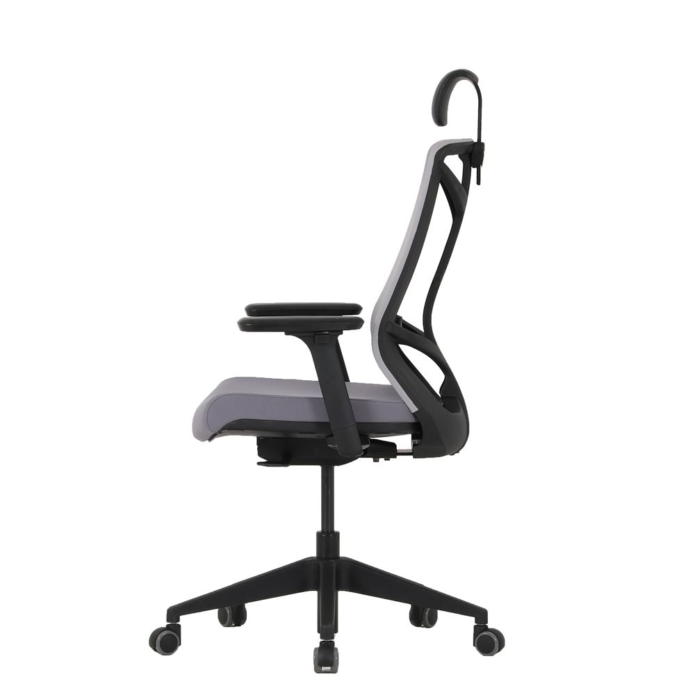 Кресло для руководителя "Nature II Slider", каркас черный, ткань, пластик, серый, -50%