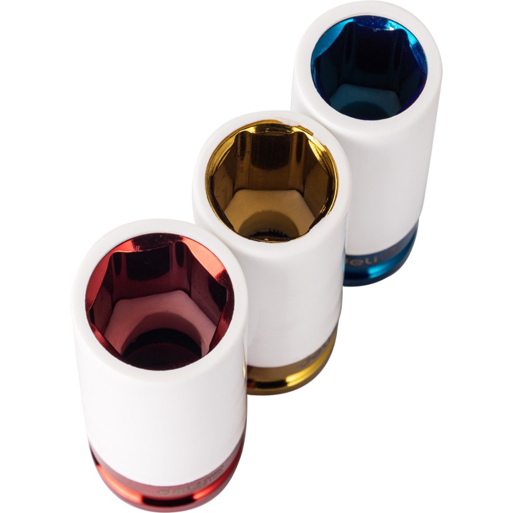 Набор головок торцевых ударных Deli YS EDL2003Q, 17/19/21 мм, 1/2", 3шт, кейс, ассорти - 4