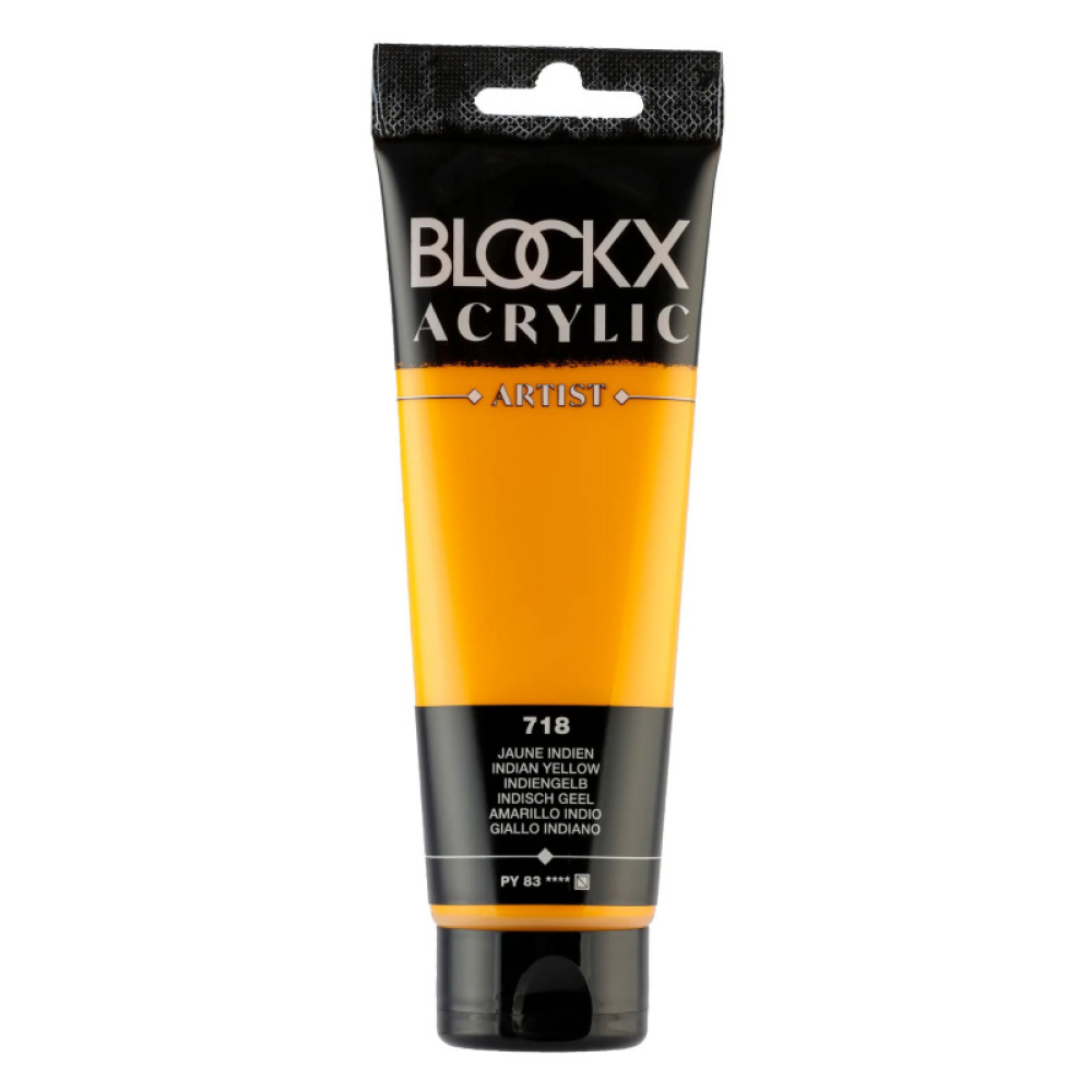 Краски акриловые "Blockx", 718 индийская желтая, 120 мл