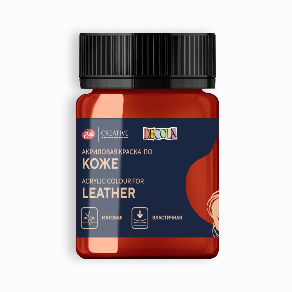 Краска акриловая для кожи "Декола", 331 красная, 50 мл., банка