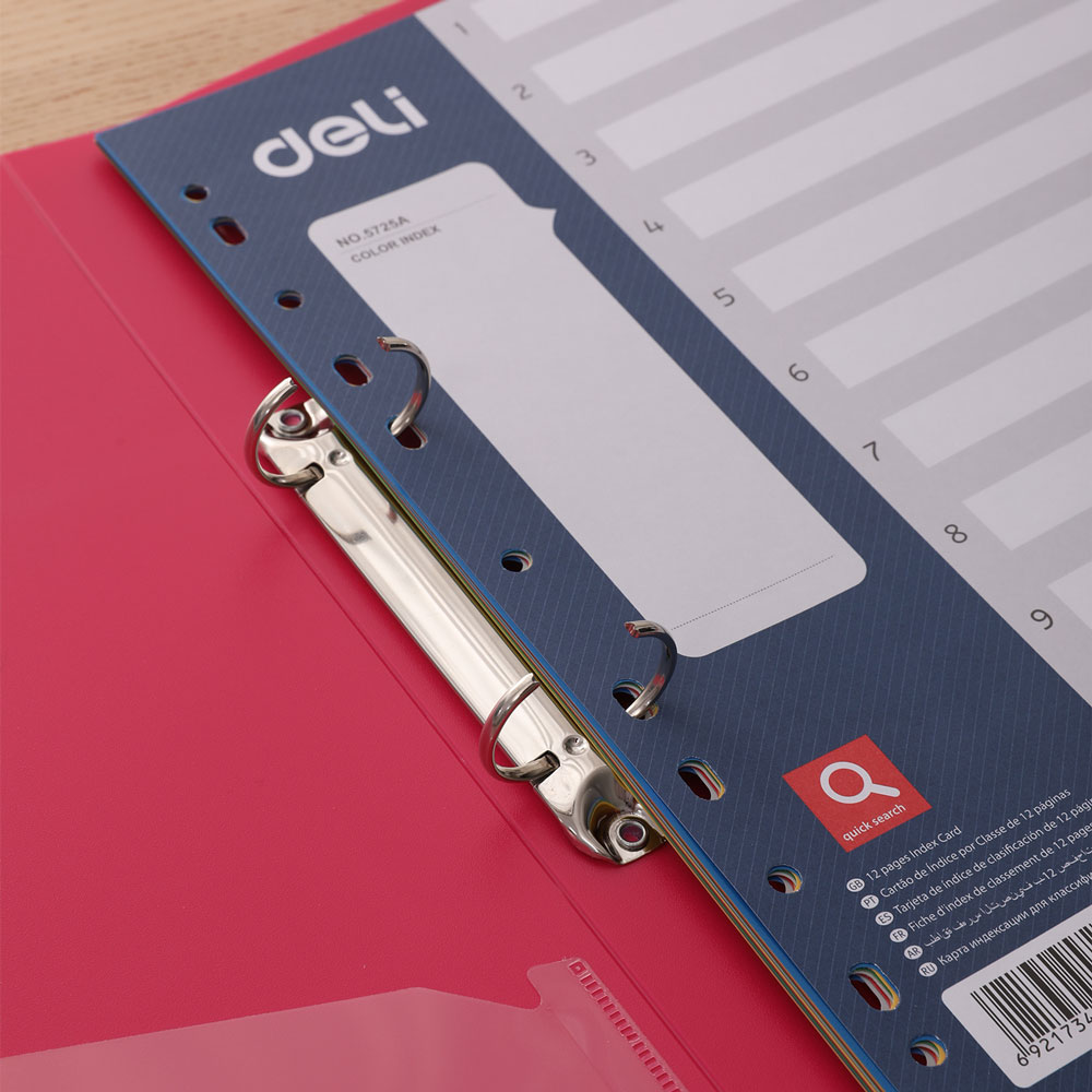 Разделитель "Deli", A4, 12 делений, ассорти - 5