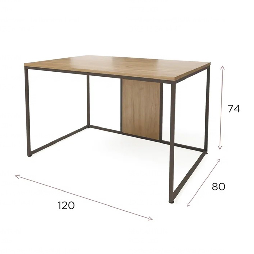 Стол письменный "DT-1", 1200х800х740 мм, черный, белый крафт