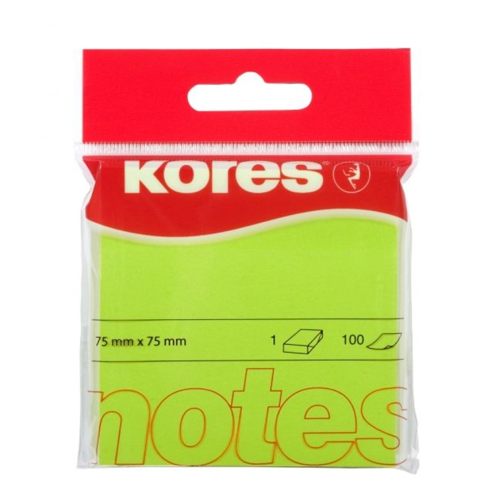 Бумага для заметок на клейкой основе "Kores Neon"