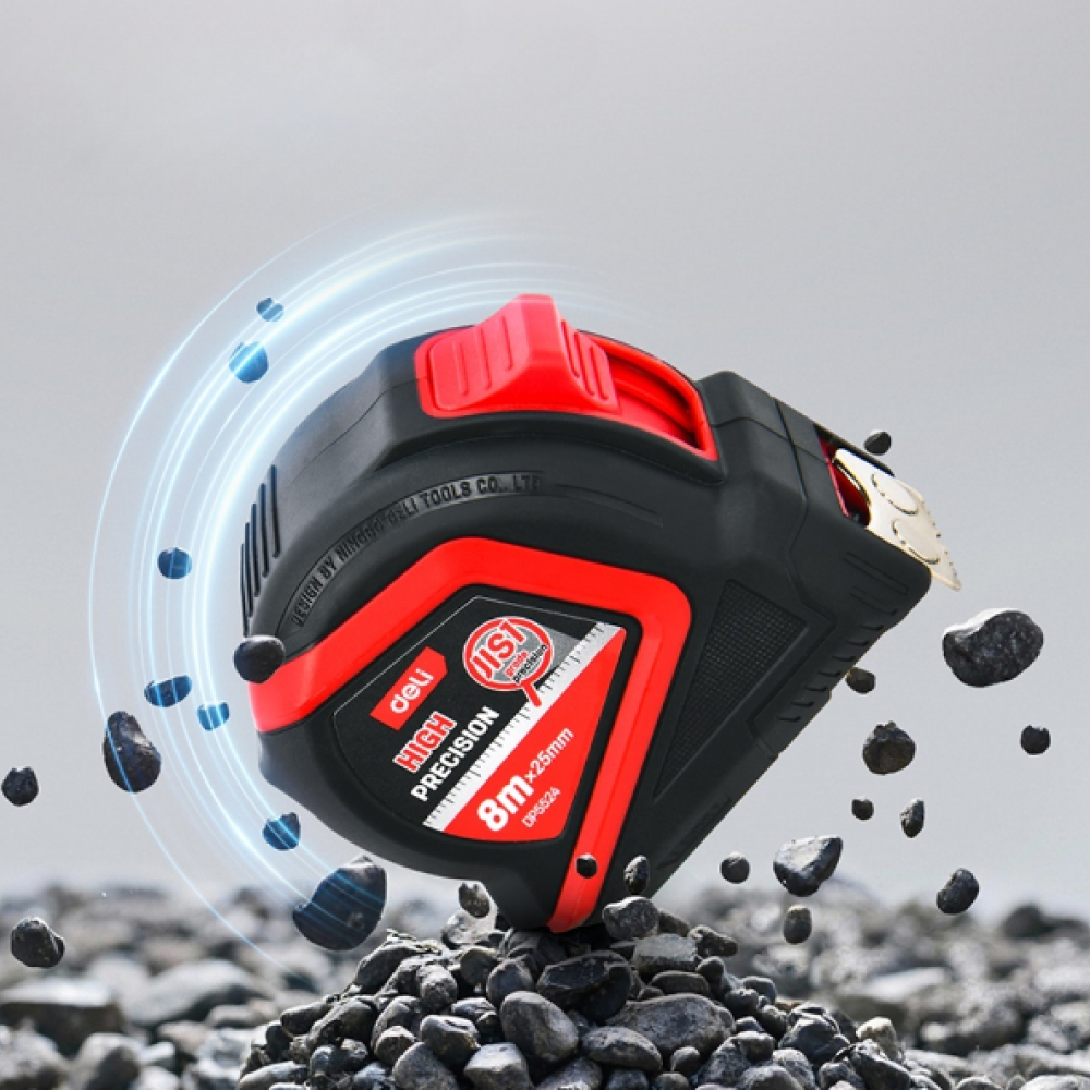 Рулетка Deli RS EDP5524, 8 м х 25 мм, нейлоновое покрытие