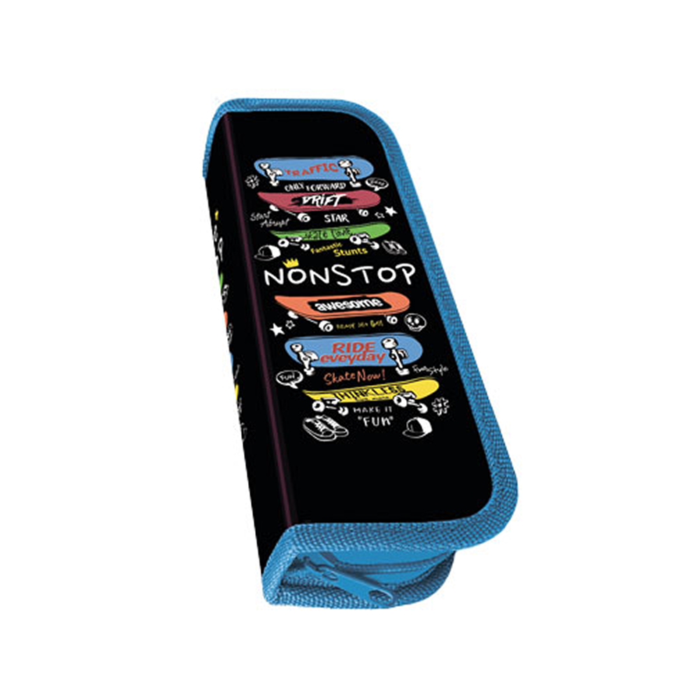 Пенал "Nonstop", 1 отделение, черный, синий