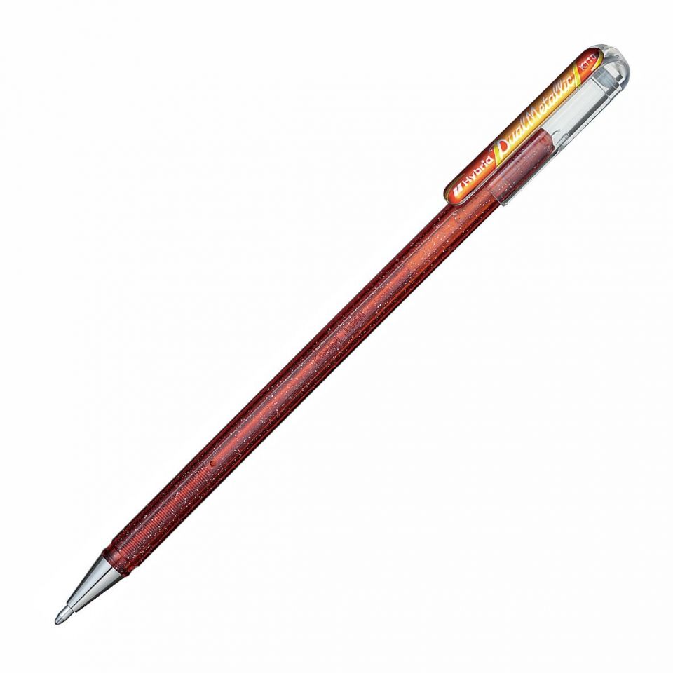 Ручка гелевая "Dual Metallic", 1.0 мм, голубой, стерж. голубой