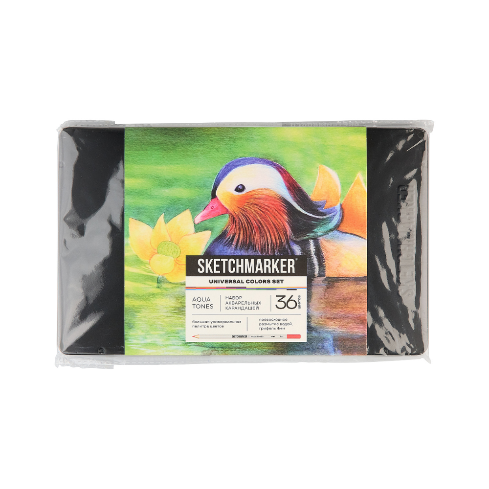 Цветные карандаши акварельные "Sketchmarker Универсальный", набор 36 цветов, жестяной пенал