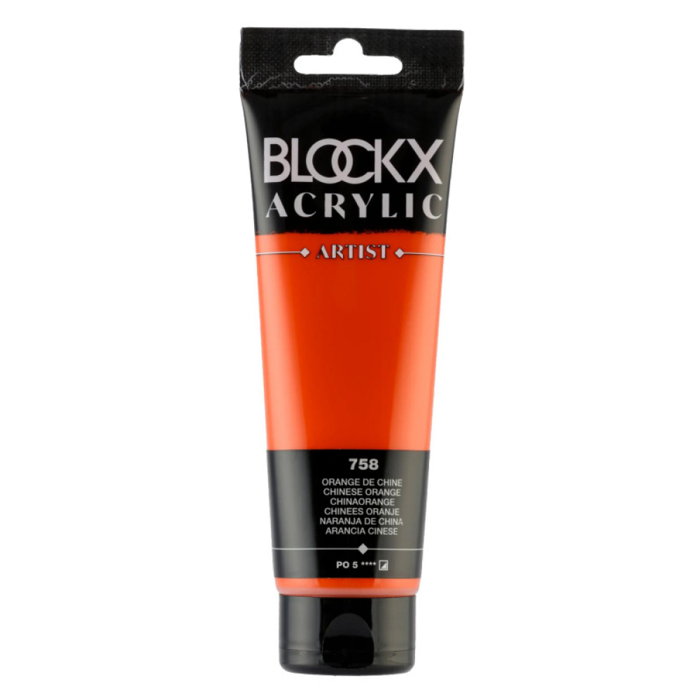 Краски акриловые "Blockx", 758 китайский оранжевый, 120 мл