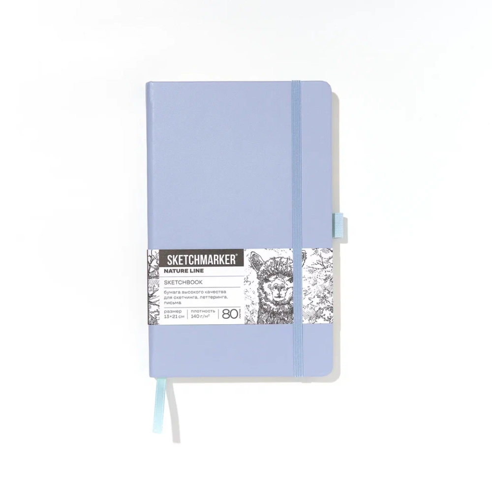 Скетчбук "Sketchmarker", 13х21 см, 140 г/м2, 80 листов, пыльный голубой