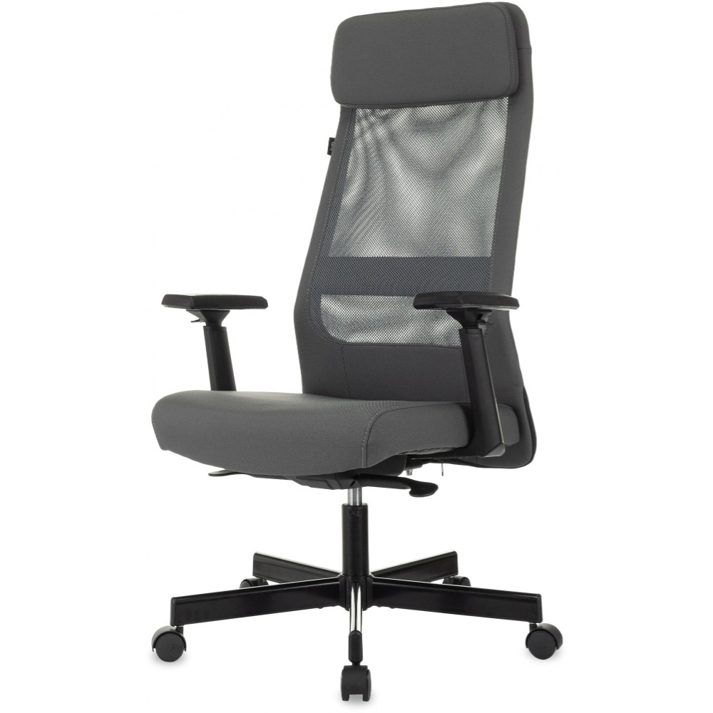 Кресло для руководителя Бюрократ T-995, ткань, сетка, серый, металл черный - 3